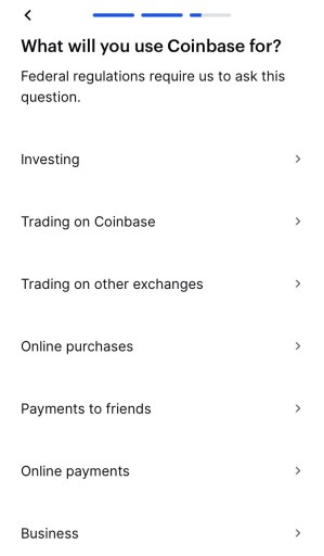 What will you use Coinbase for?