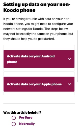 Koodo의 APN 설정을 변경하는 방법