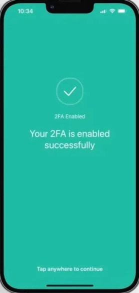Your 2FA is enabled successfully on Crypto.com
