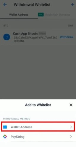 Wallet Address Withdrawal Method on Crypto.com
