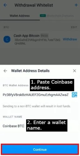 Send crypto from Crypto.com to Coinbase