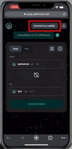 SafeMoon swap connect to a wallet