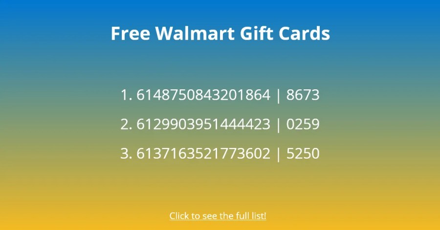 Free Walmart gift cards