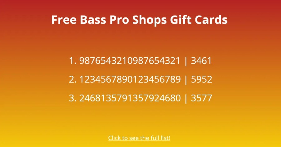 Free Bass Pro Shops gift cards