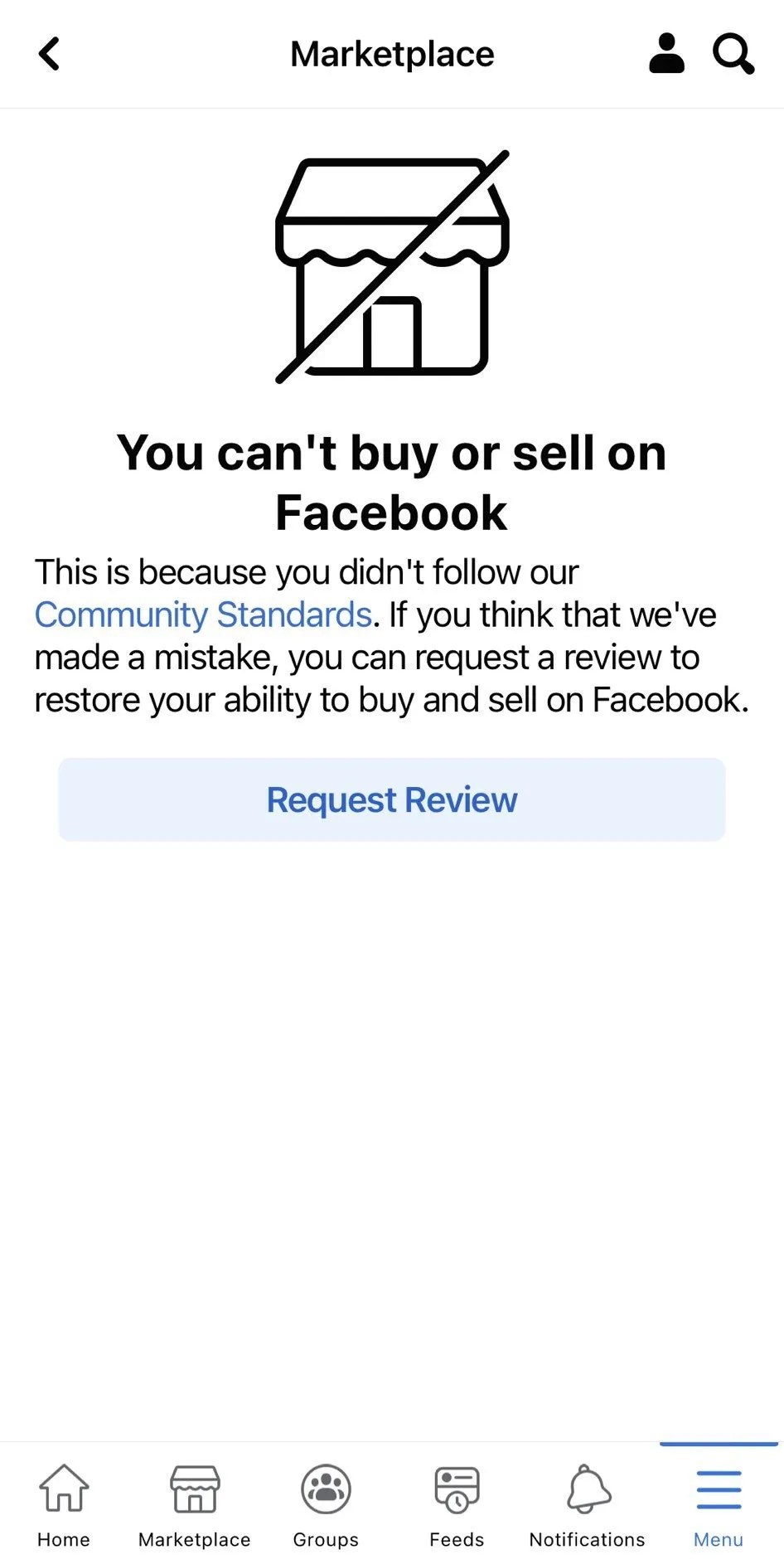 Facebook에서는 사고 팔 수 없습니다